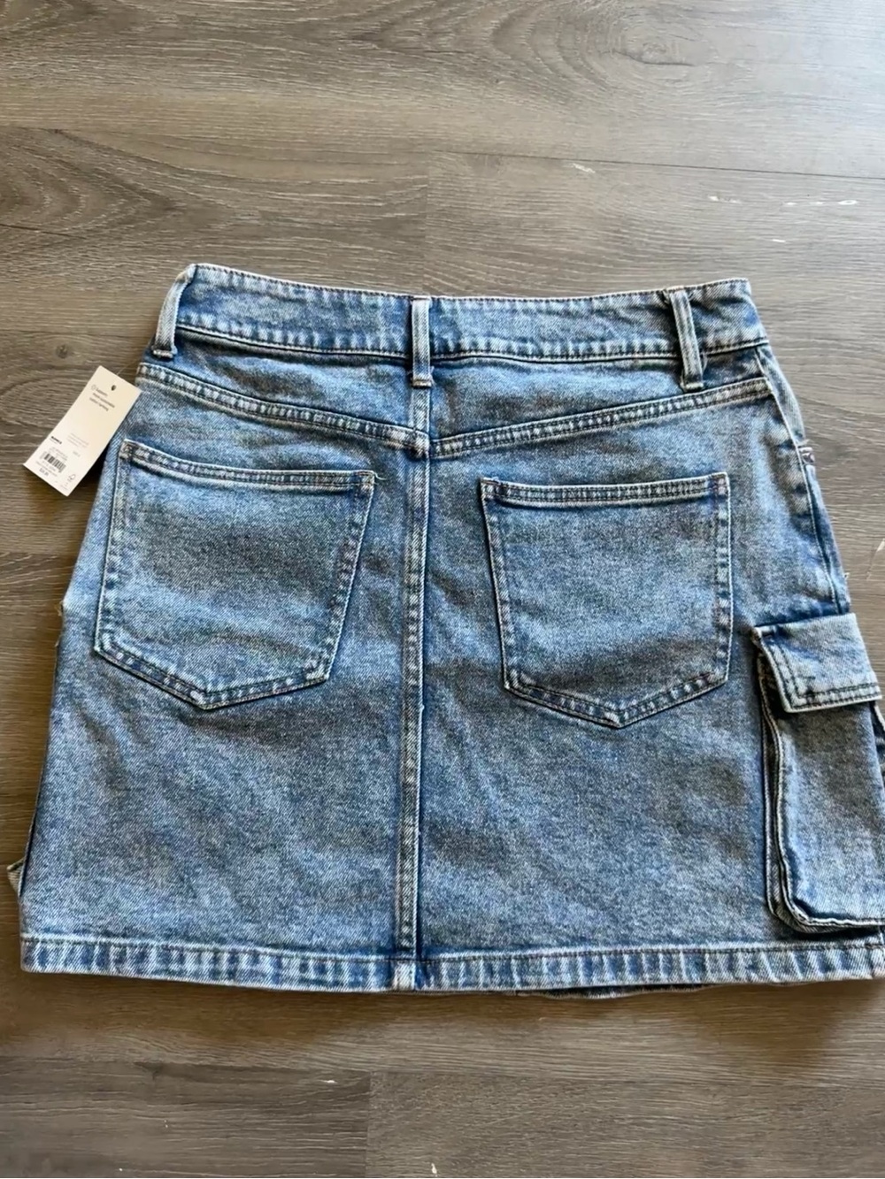 SO Medium Blue Cargo Denim Mini Skirt - Picture 2 of 5